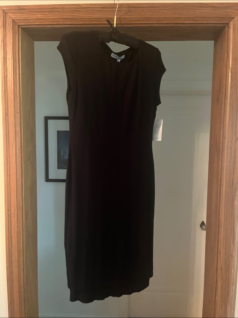 Velvet Torch Black Cap-Sleeve Midi Dress